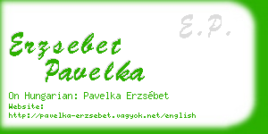 erzsebet pavelka business card